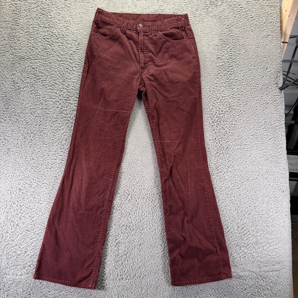 Vintage Levi's Pants Mens 32x34 Red Corduroy Chino Bootcut Leg Preppy Career USA